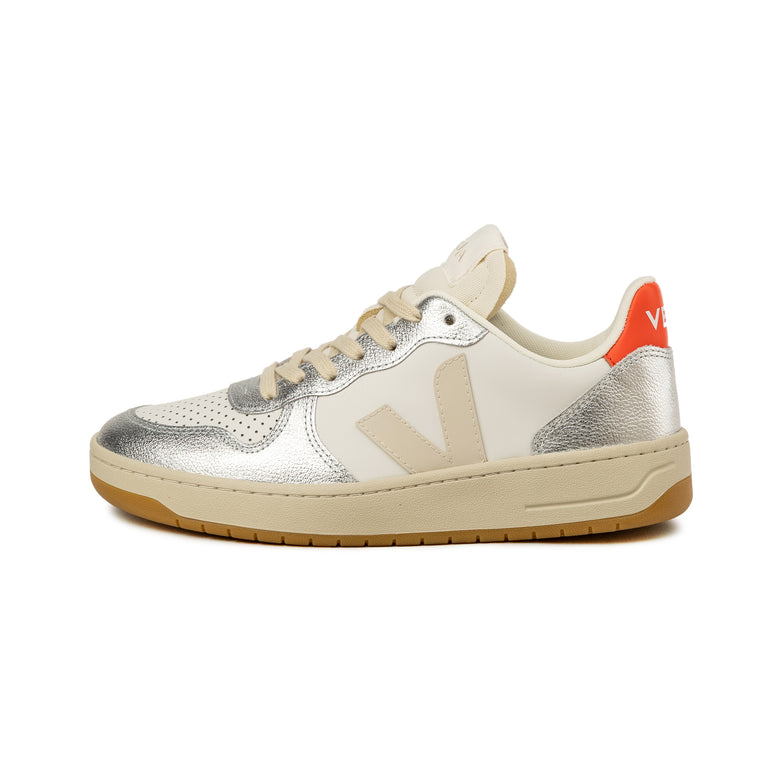 Veja V-10 Leather W - 37.5 / White / Pierre Silver
