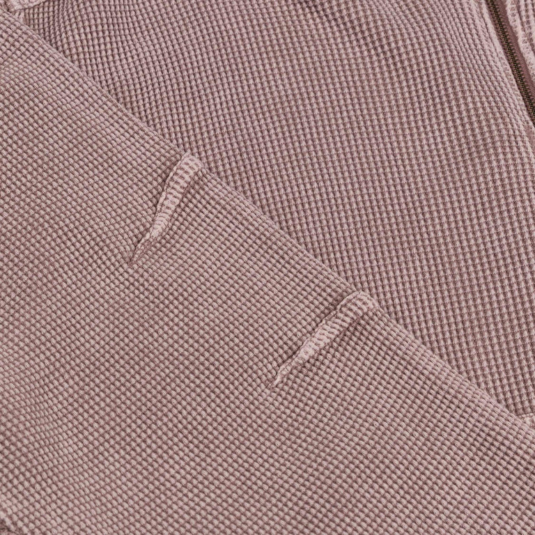 Dime Premium Waffle Zip Hoodie - S / Faded Mauve - 4