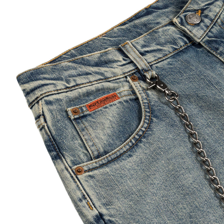 Martine Rose Wallet Jean - S / Blue Patchwork Wash - 4