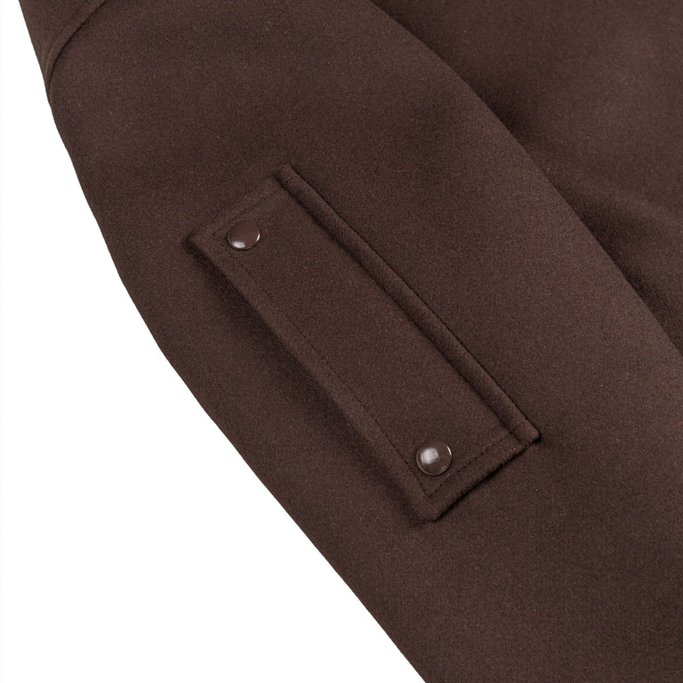 Courreges Embroidered Wool & Silk Overshirt - M / Chocolate - 7