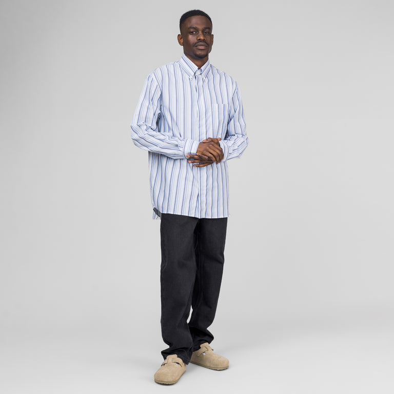 Marni Striped Organic Poplin Shirt - 50 / Lake - 2