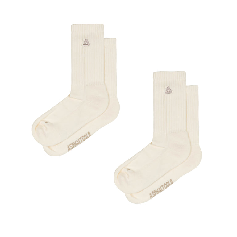 Asphaltgold	2-Pack Stack Logo Socks - 36-40 / Off White / Beige
