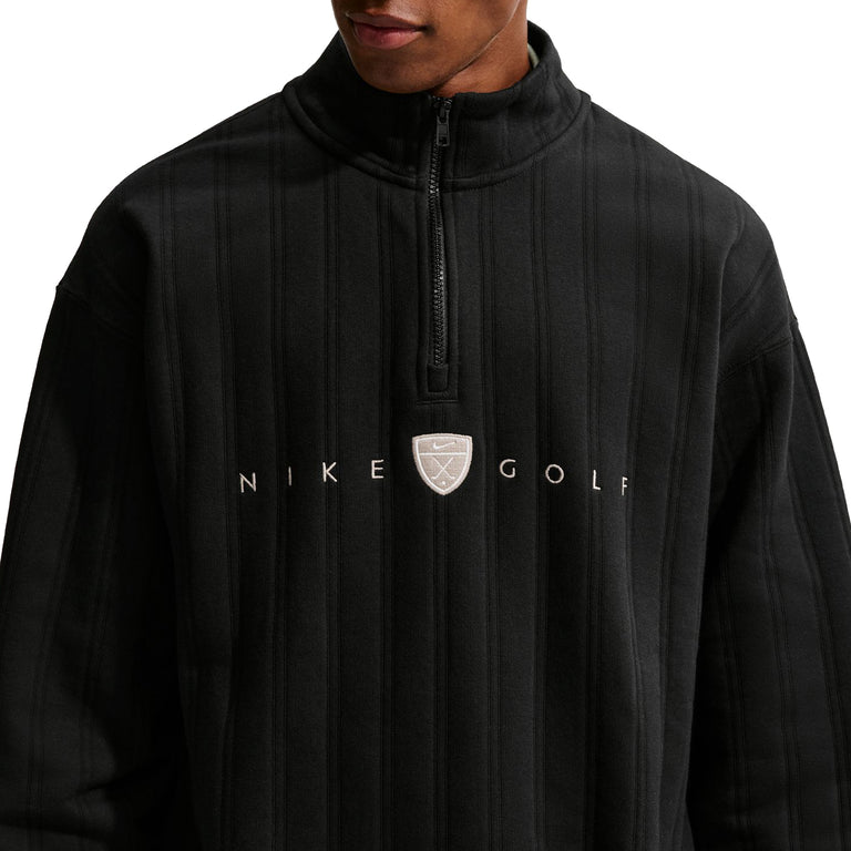 Nike	Fairway Fresh Therma-FIT Oversized 1/2-Zip Golf Top - S / Black / Limestone - 4