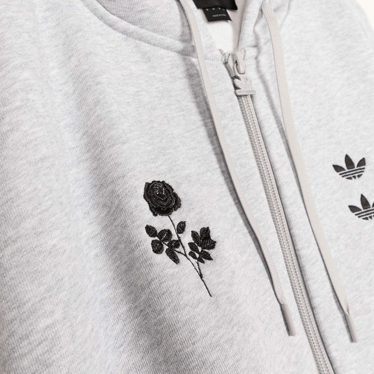 Adidas x Willy Chavarria Full-Zip Hoodie - L / Light Grey Heather - 4