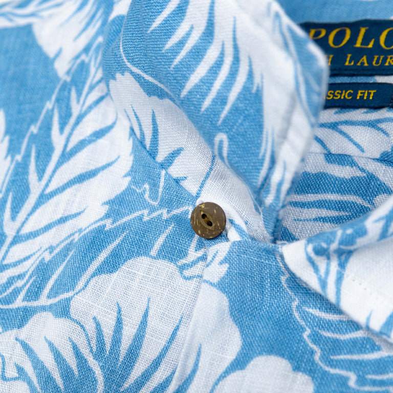 Polo Ralph Lauren Tropical-Print Linen Shirt - XXL / Blue Sweetheart Floral - 3