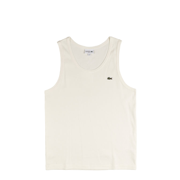 Lacoste Slim Fit Ribbed Cotton Tank Top - XL / White
