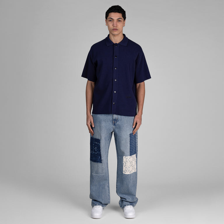Autry Short Sleeve Knit Shirt - M / Blue - 2