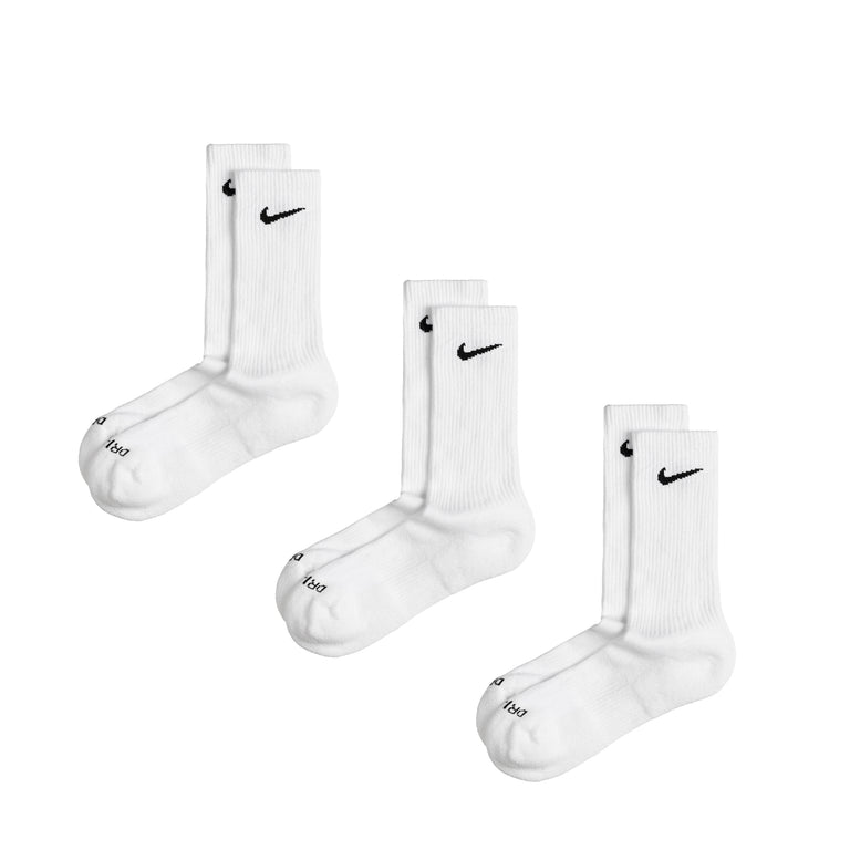 Nike Everyday Cushioned Crew Socks 3 Pack Plus - M / White / Black
