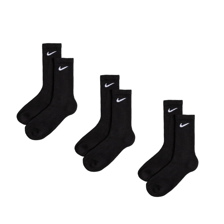 Nike Everyday Cushioned Crew Socks 3 Pack - S / Black / White
