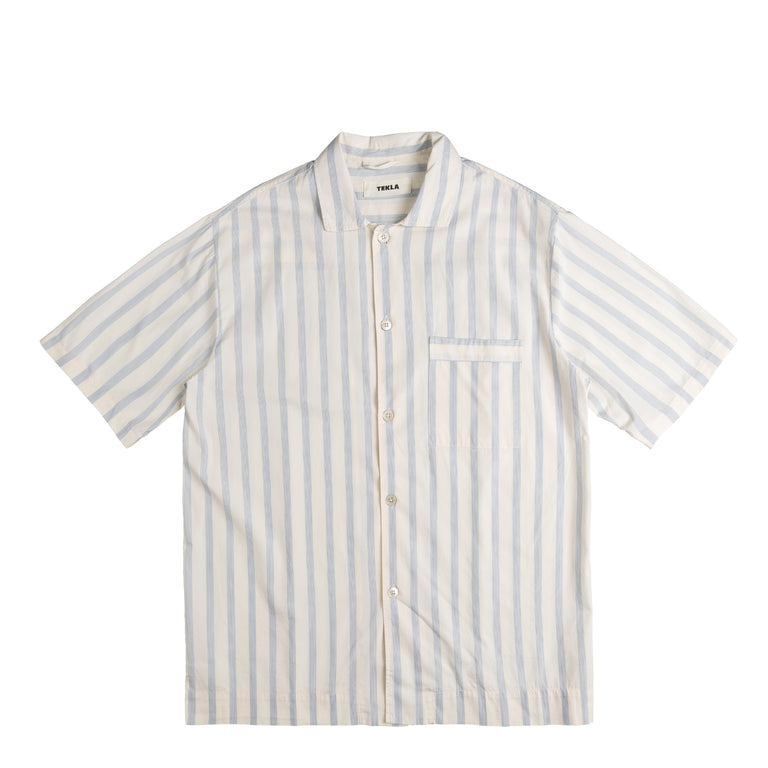 Tekla Pyjamas Short Sleeve Shirt - S / Needle Stripes
