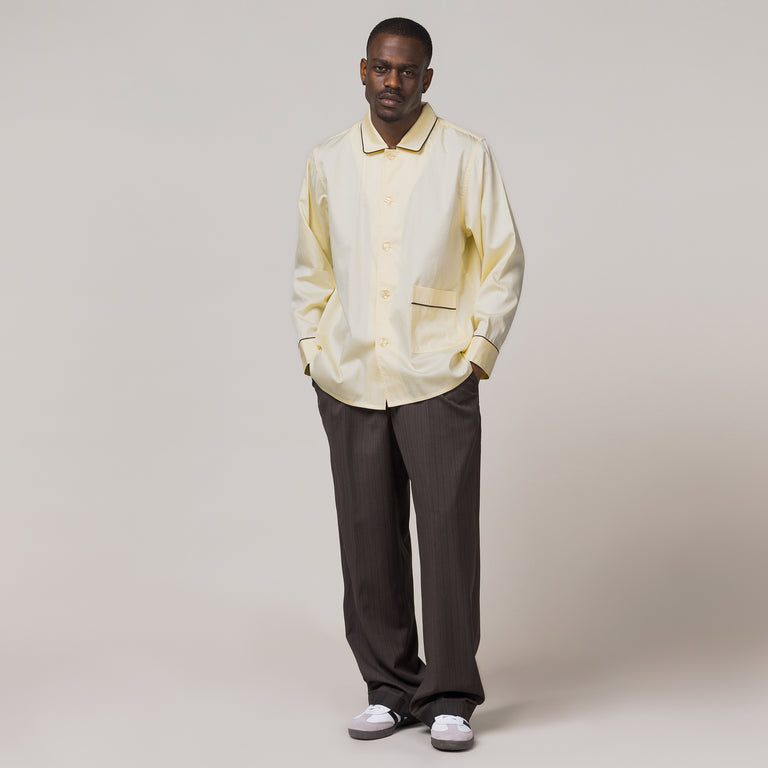 HAY Outline Pyjama L/S Shirt - M-L / Soft Yellow - 2