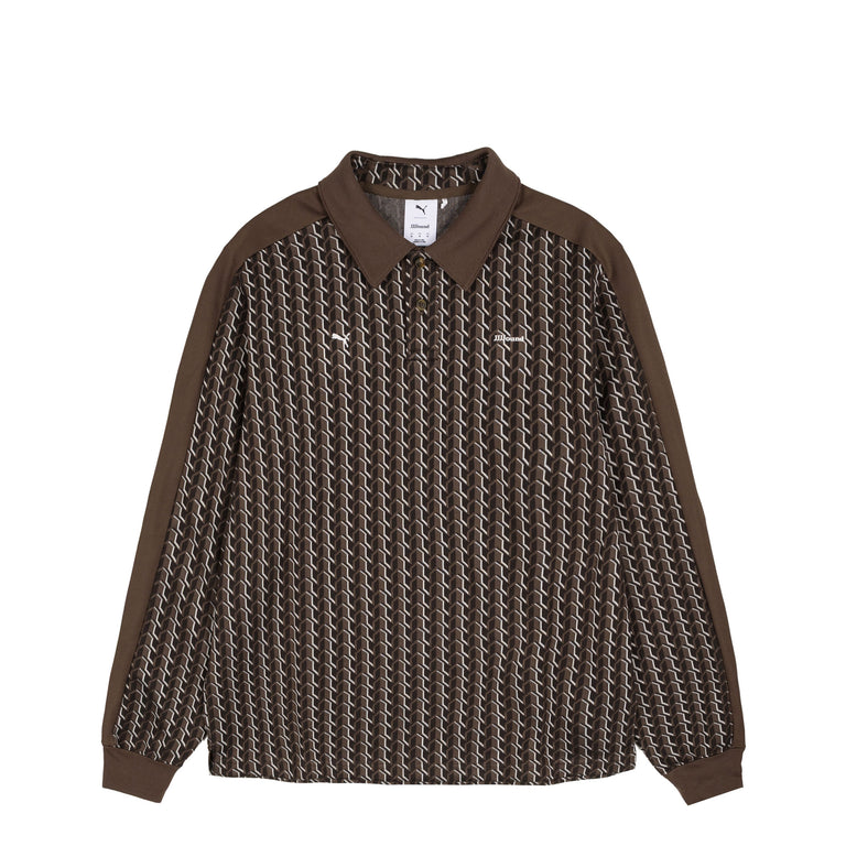 Puma x JJJJound T7 Longsleeve Polo - L / Chocolat - 1