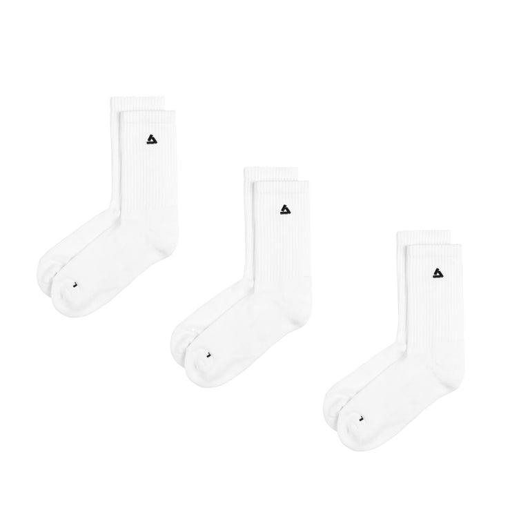 Asphaltgold 3-Pack Stack Logo Socks - 41-46 / White / Black
