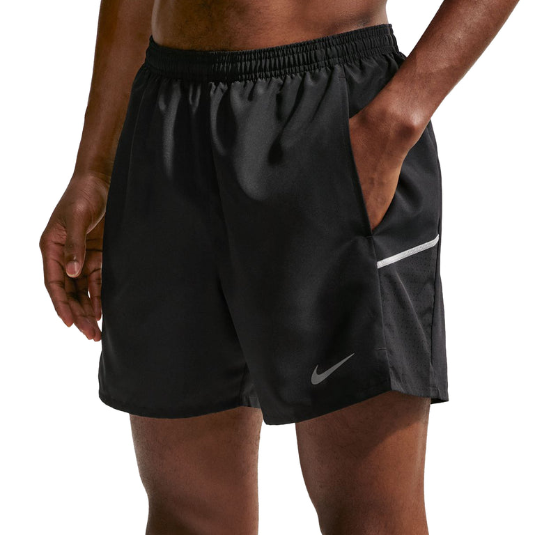 Nike	Miler Dri-Fit 2-In-1 5" Running Shorts - S / Black / Black / Reflective Silver - 4
