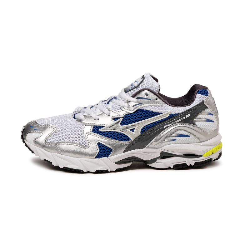 Mizuno Wave Rider 10 Sport - 46 / White / Silver / Surf the Web
