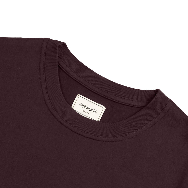 Asphaltgold Essential Cotton T-Shirt - XS / Dark Bordeaux - 2