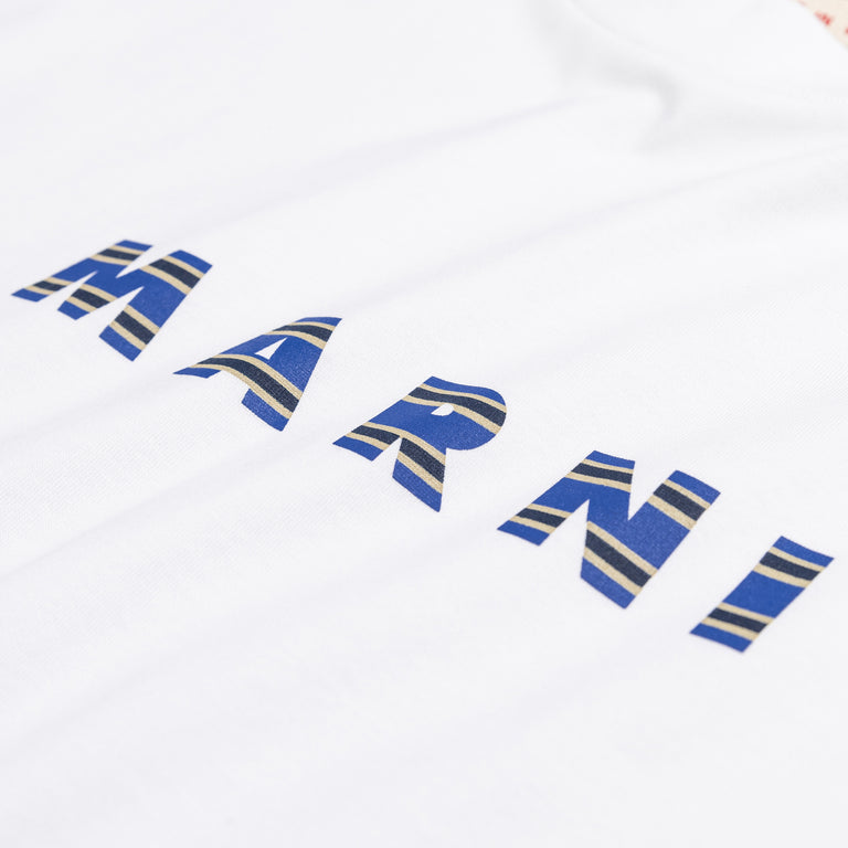 Marni Printed Stripes Logo T-Shirt - 50 / Lily White - 4