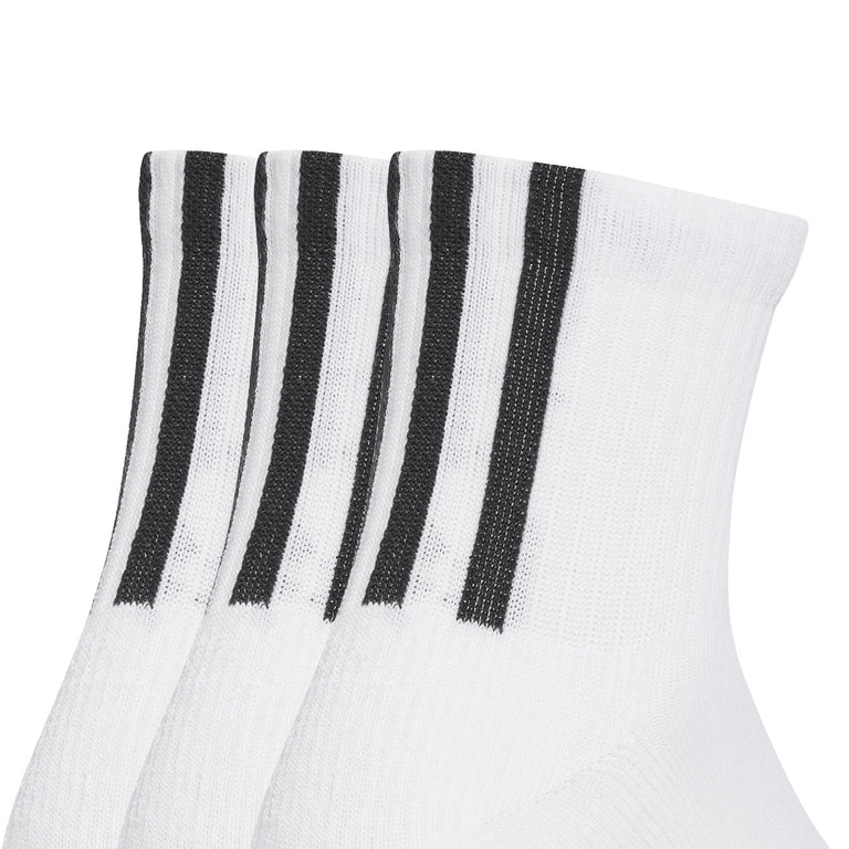 Adidas	Quarter 3 Back Stripes Socks 3 Pairs - XL / White / White / White - 2