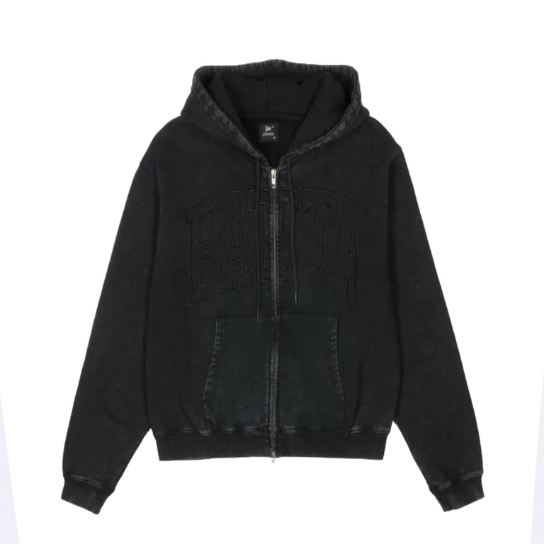 Patta Loopback Logo Zip Hooded Sweater - L / Moonless Night
