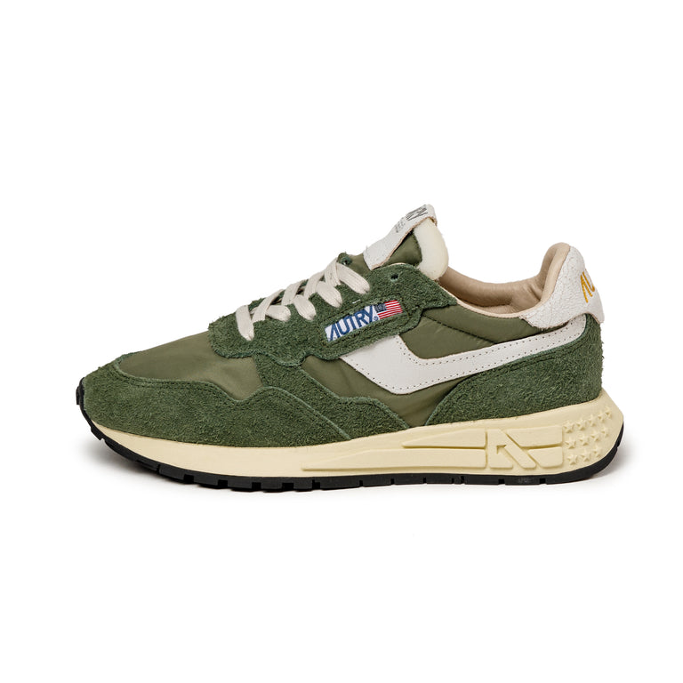 Autry Reelwind Low W *Nylon / Hairy Suede / Cracked Leather* - 37 / White / Military - 1