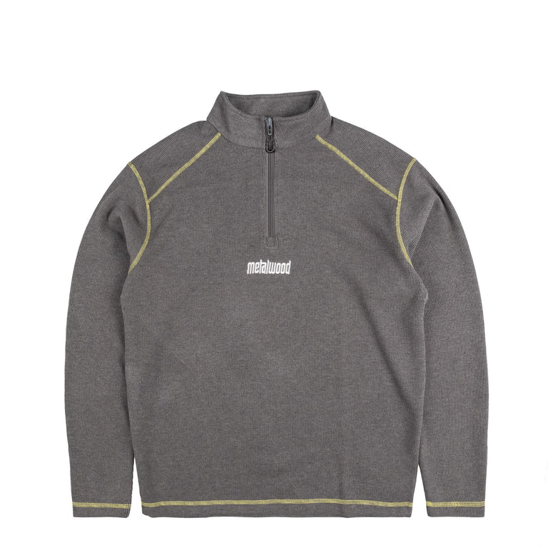Metalwood Contrast Stitch 1/4 Zip Pullover - S / Charcoal

