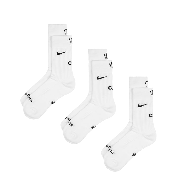 Nike	x Nocta Crew Socks 3-Pack - XL / White / Black
