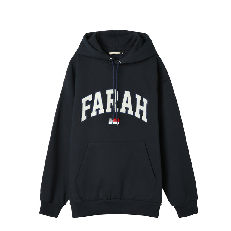 Farah Japan Embroidered Patch Logo Hoodie College Logo - XL / Navy - 1