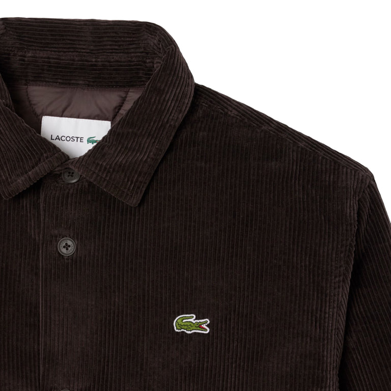 Lacoste Oversized Corduroy Overshirt - 42 / Brown - 3