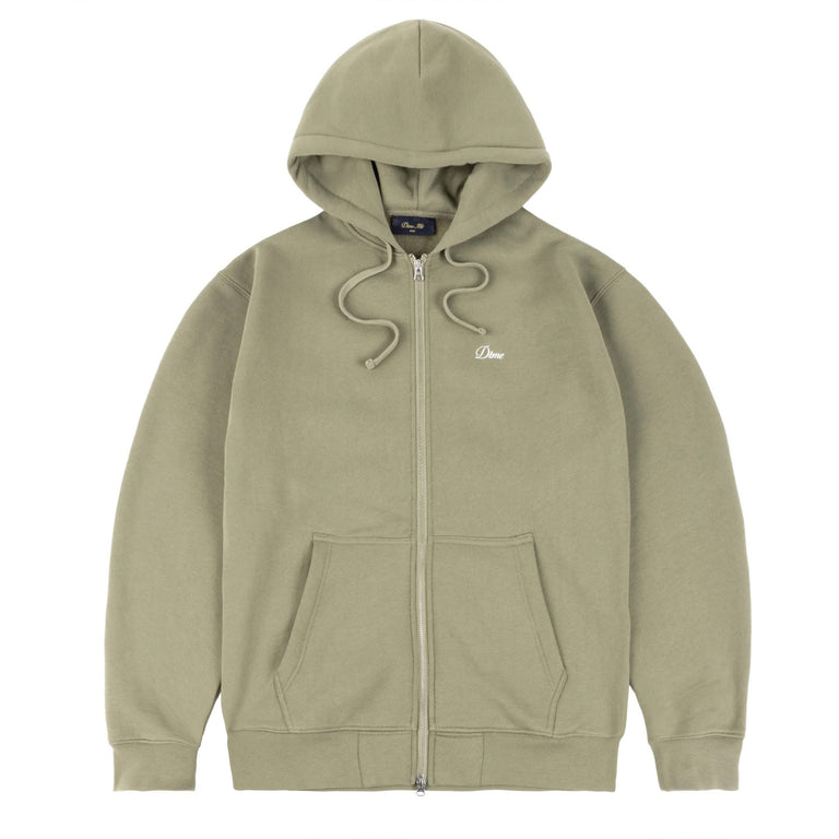 Dime Cursive Zip Hoodie - XXL / Army Green - 1