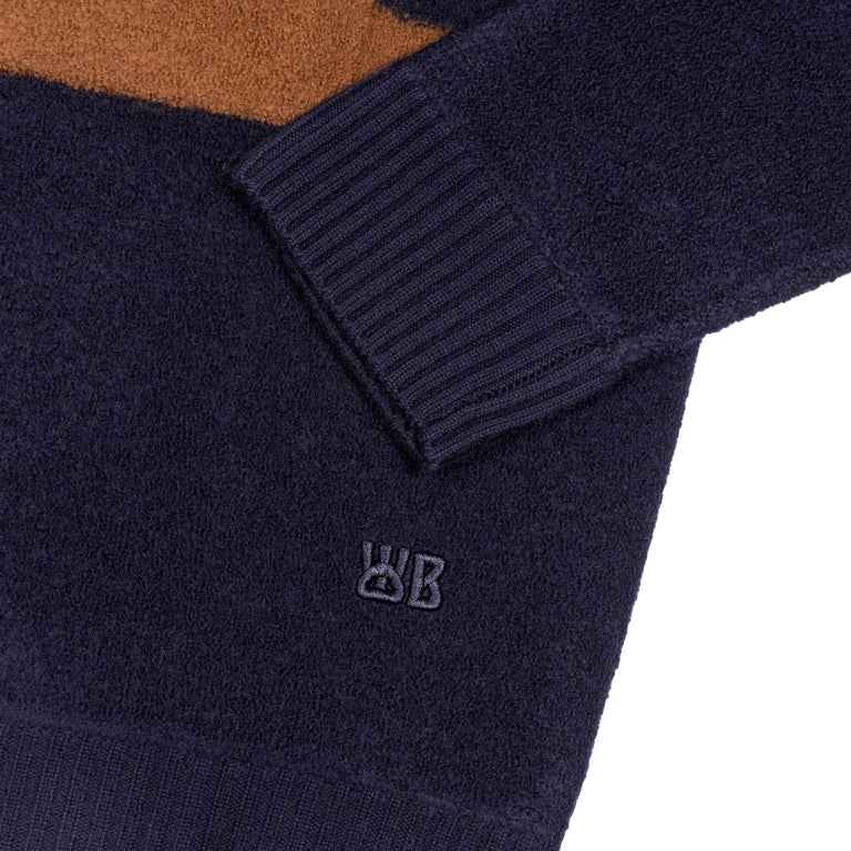 Wales Bonner Calm Polo - L / Brown / Navy - 4