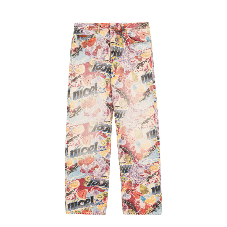 Martine Rose 5 Pocket Relaxed Fit Jean - S / Multicolour Fruits - 1