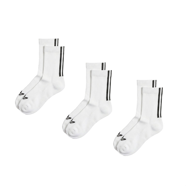 Adidas	Quarter 3 Back Stripes Socks 3 Pairs - XL / White / White / White - 1