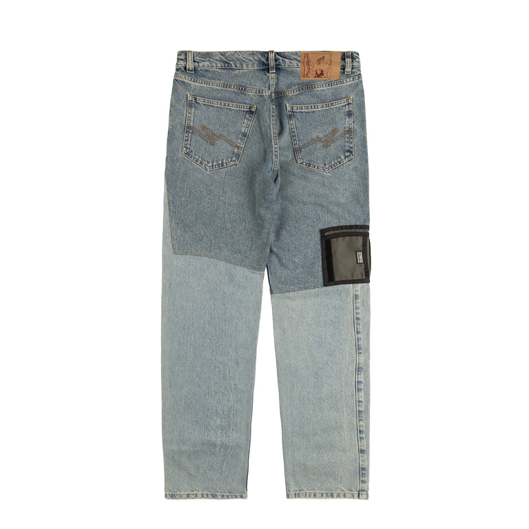 Martine Rose Wallet Jean - S / Blue Patchwork Wash - 2
