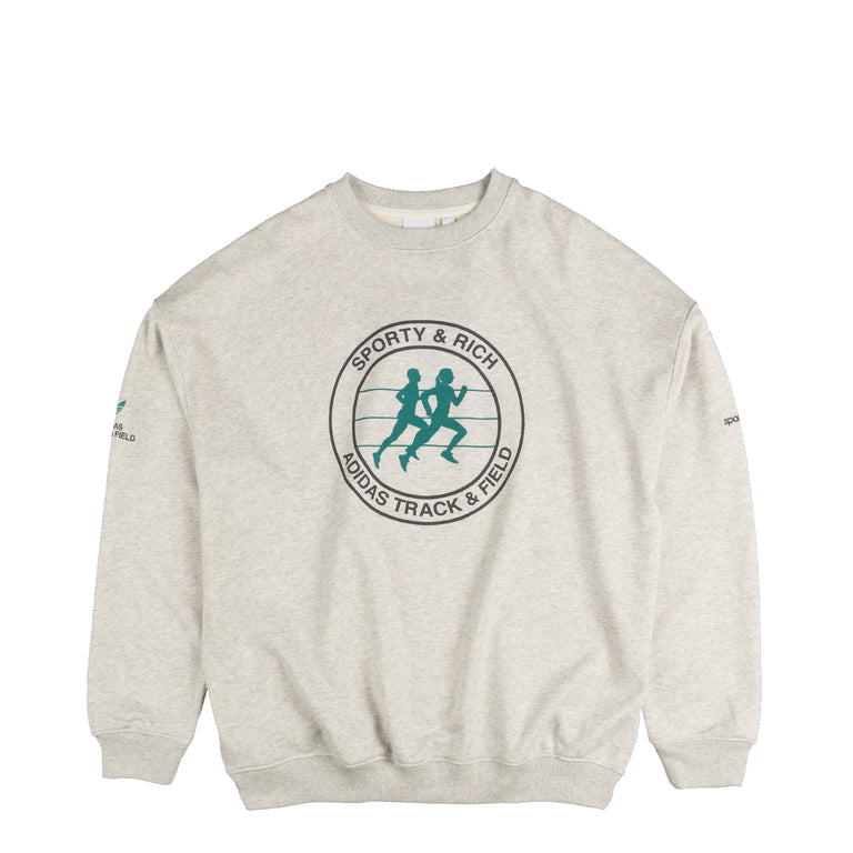 Adidas x Sporty & Rich Wmns Sweater - L / Light Grey Heather - 1