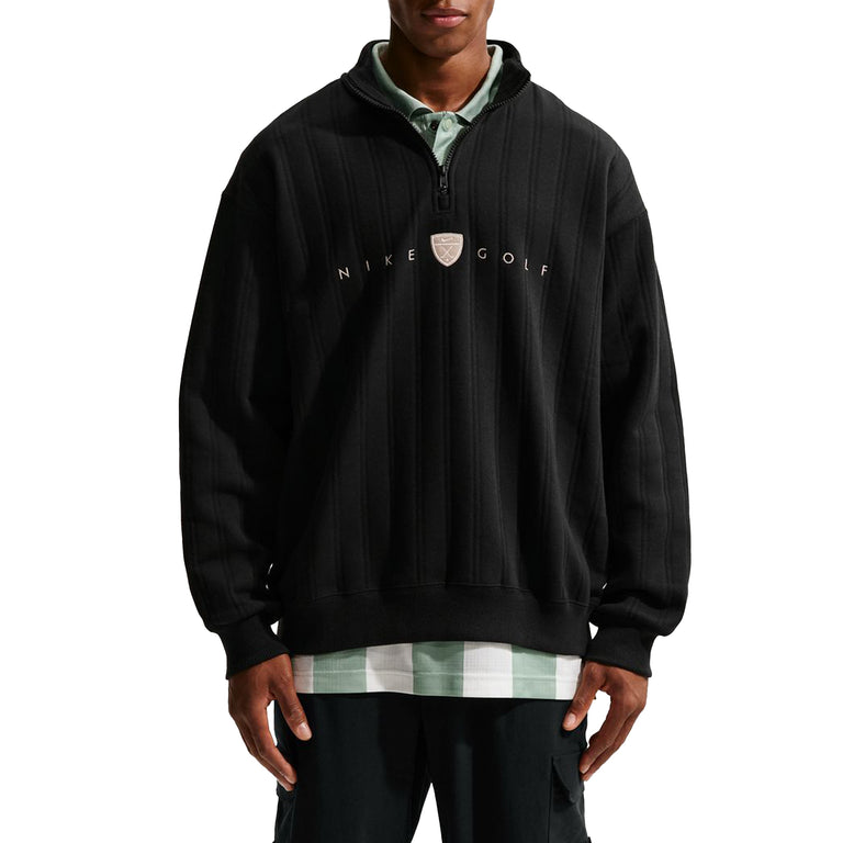 Nike	Fairway Fresh Therma-FIT Oversized 1/2-Zip Golf Top - S / Black / Limestone - 2
