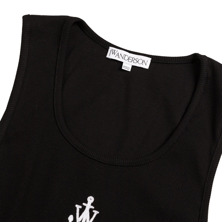 JW Anderson Anchor Embroidery Tank Top - L / Black - 3
