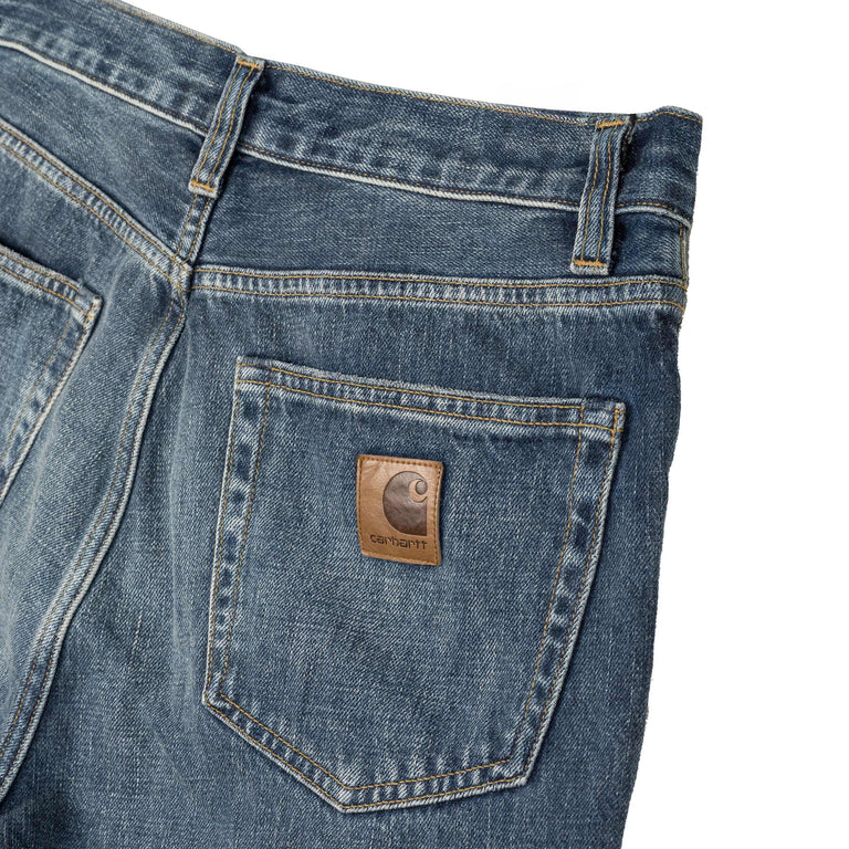Carhartt WIP Aaron Pant - 32 / Blue / Dark Used Wash - 4