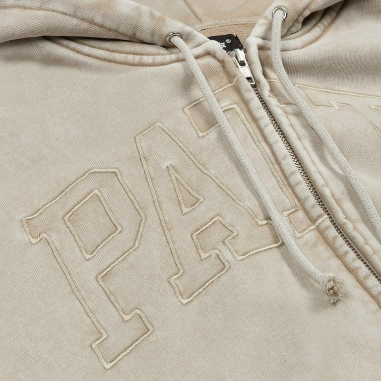 Patta Loopback Logo Zip Hooded Sweater - L / Irish Cream - 6