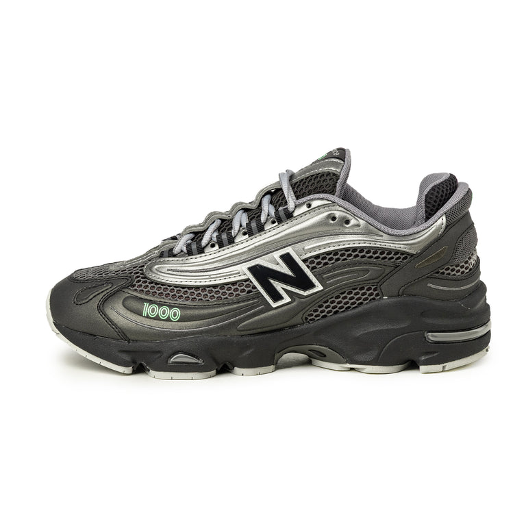 New Balance 1000 - 45.5 / Black / Dark Silver Metallic / Lime Leaf

