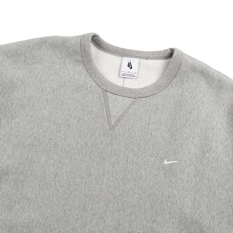 Nike	Solo Swoosh Fleece Crewneck - XL / Dark Grey Heather / White - 2