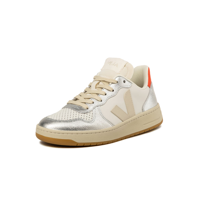 Veja V-10 Leather W - 37.5 / White / Pierre Silver - 2