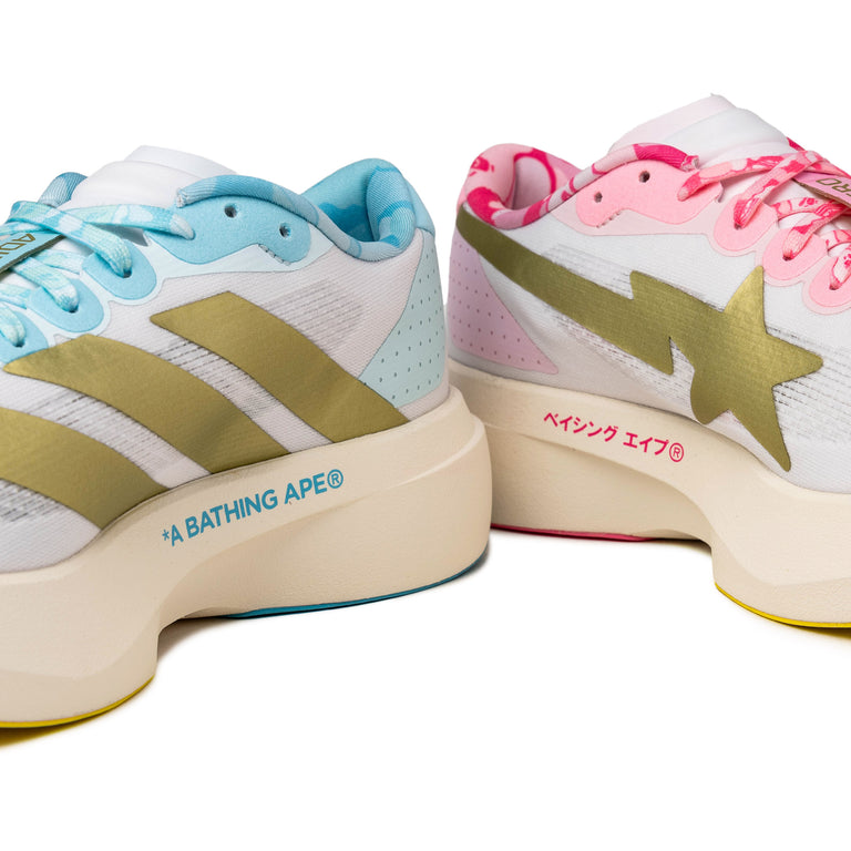 Adidas x BAPE adizero Evo SL - 40 / Core White / Metallic Gold - 6