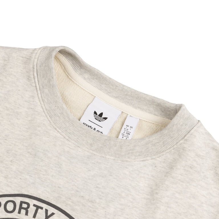 Adidas x Sporty & Rich Wmns Sweater - L / Light Grey Heather - 3