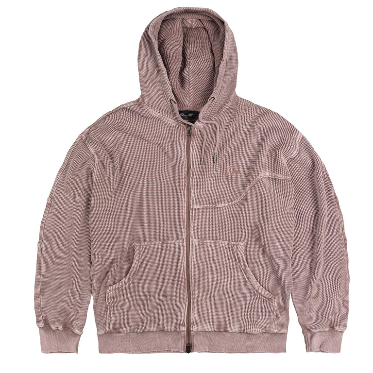 Dime Premium Waffle Zip Hoodie - S / Faded Mauve - 1