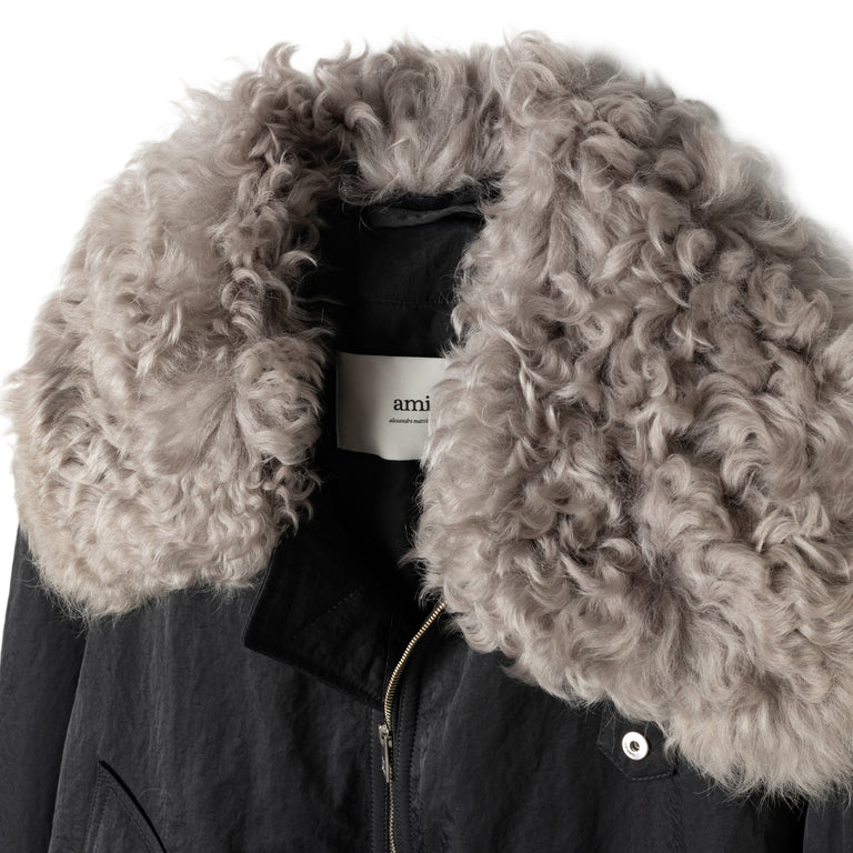 AMI Paris Padded Bomber Jacket - XL / Anthracite - 2