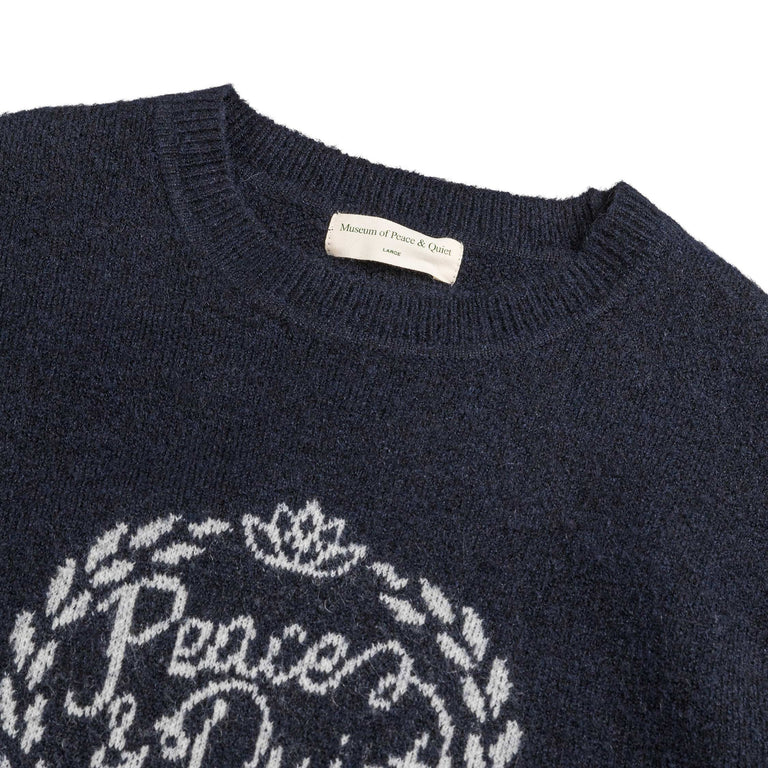 Museum of Peace & Quiet Wreath Mohair Sweater - S / Navy - 3