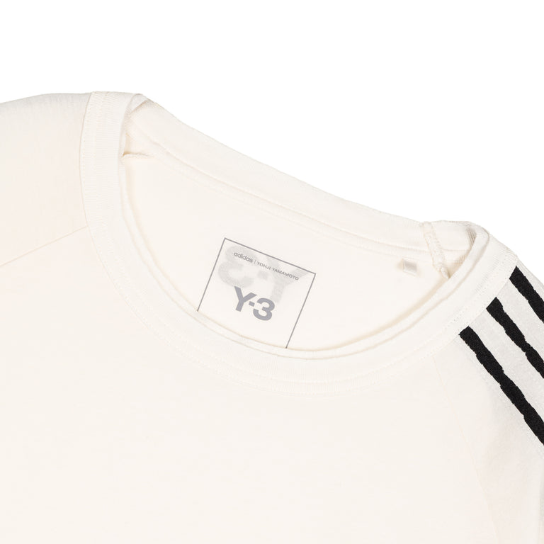 Adidas Y-3 Raw Edge 3 Stripes Tee - S / Cream White - 2