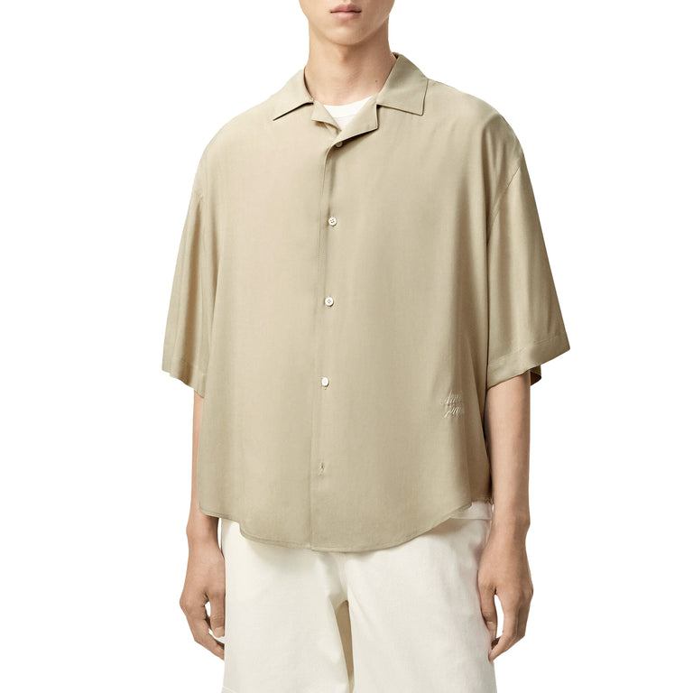 AMI Paris	Embroidered Ami Paris Boxy Shirt - 38 / White Coffee - 3