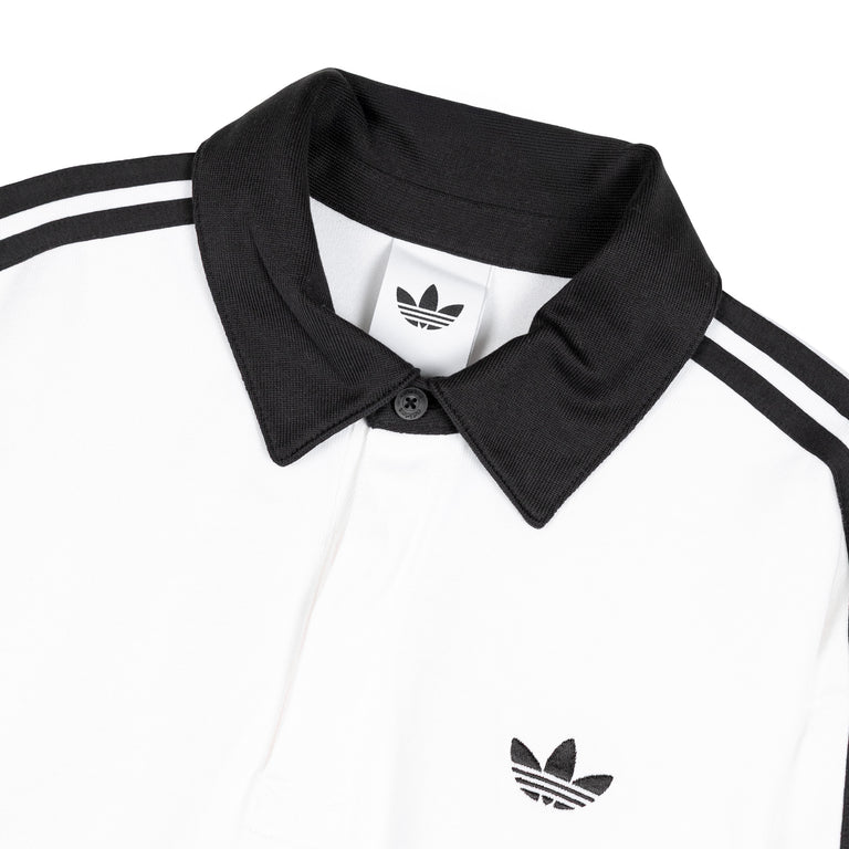 Adidas	Three Stripes Rugby Long Sleeve Polo Shirt - L / White - 2