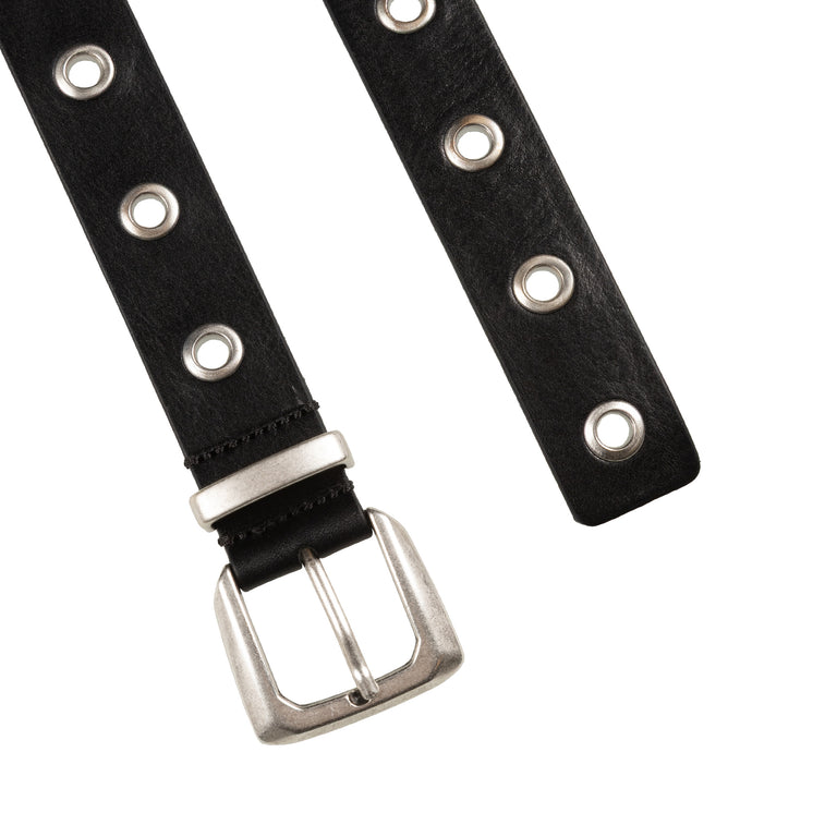 Molebo Metal Leather Belt - 100 / Black Leather - 2